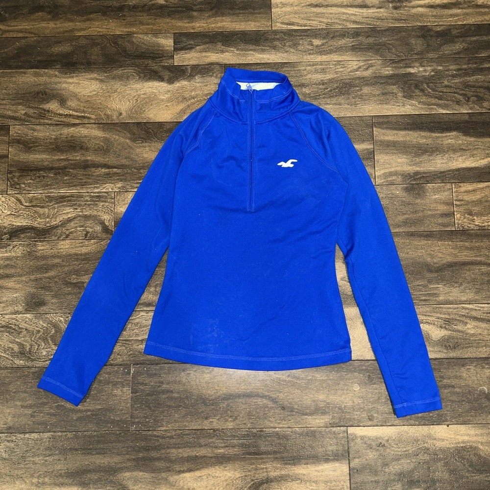 Hollister Sport Half-Zip Athletic Pullover Women's Size XS Royal Blue Longsleeve
